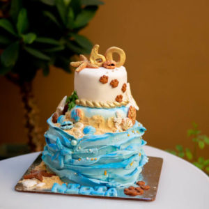 Queque Océano y huellitas