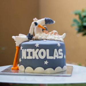 Queque cigüeña y bebé