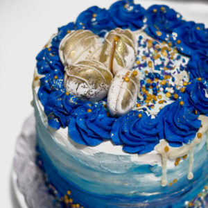 Queque Azul Macarons