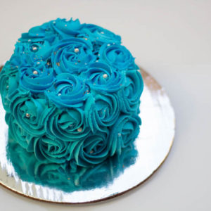 Queque rosetones azules