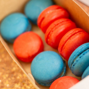 Macarons rojo y azul