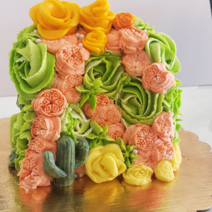 Queque flores - medio