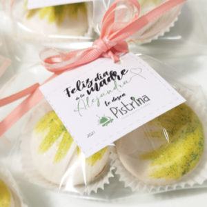 Macarons verdes para empresa