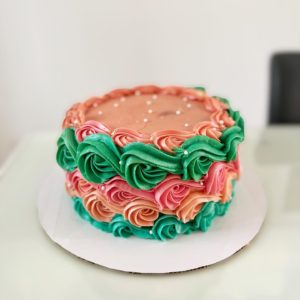 Queque de rosetones tipo ola