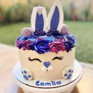 Queque de conejo morado